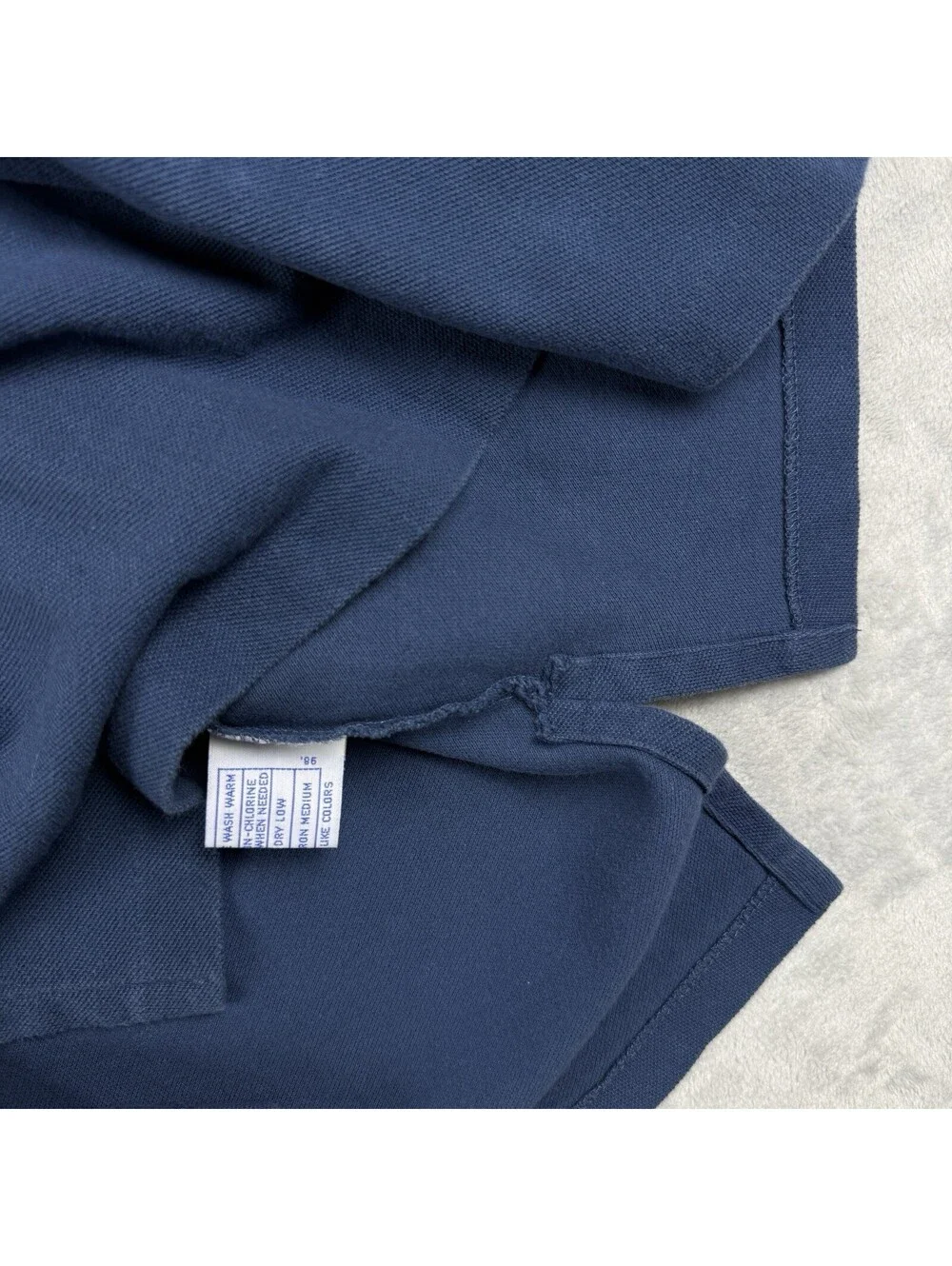 VTG Polo Ralph Lauren Mens XL Blue Polo Shirt Pony Logo Cotton Pique Preppy Golf